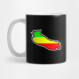 Gabriola Island Silhouette in Rasta Rastafarian Flag Colours - Rastafari - Gabriola Island Mug